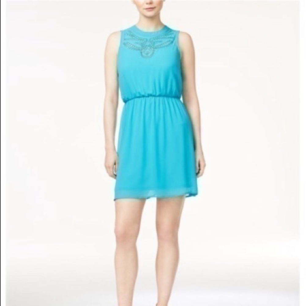 Maison Jules Womens Laser A-line Fit & Flare Dress